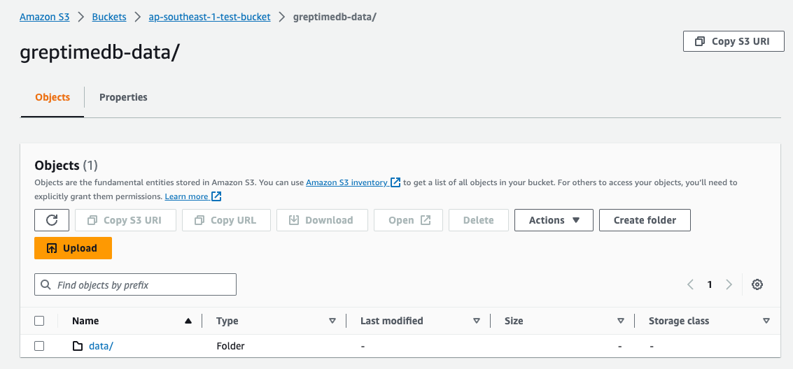 the AWS S3 Console