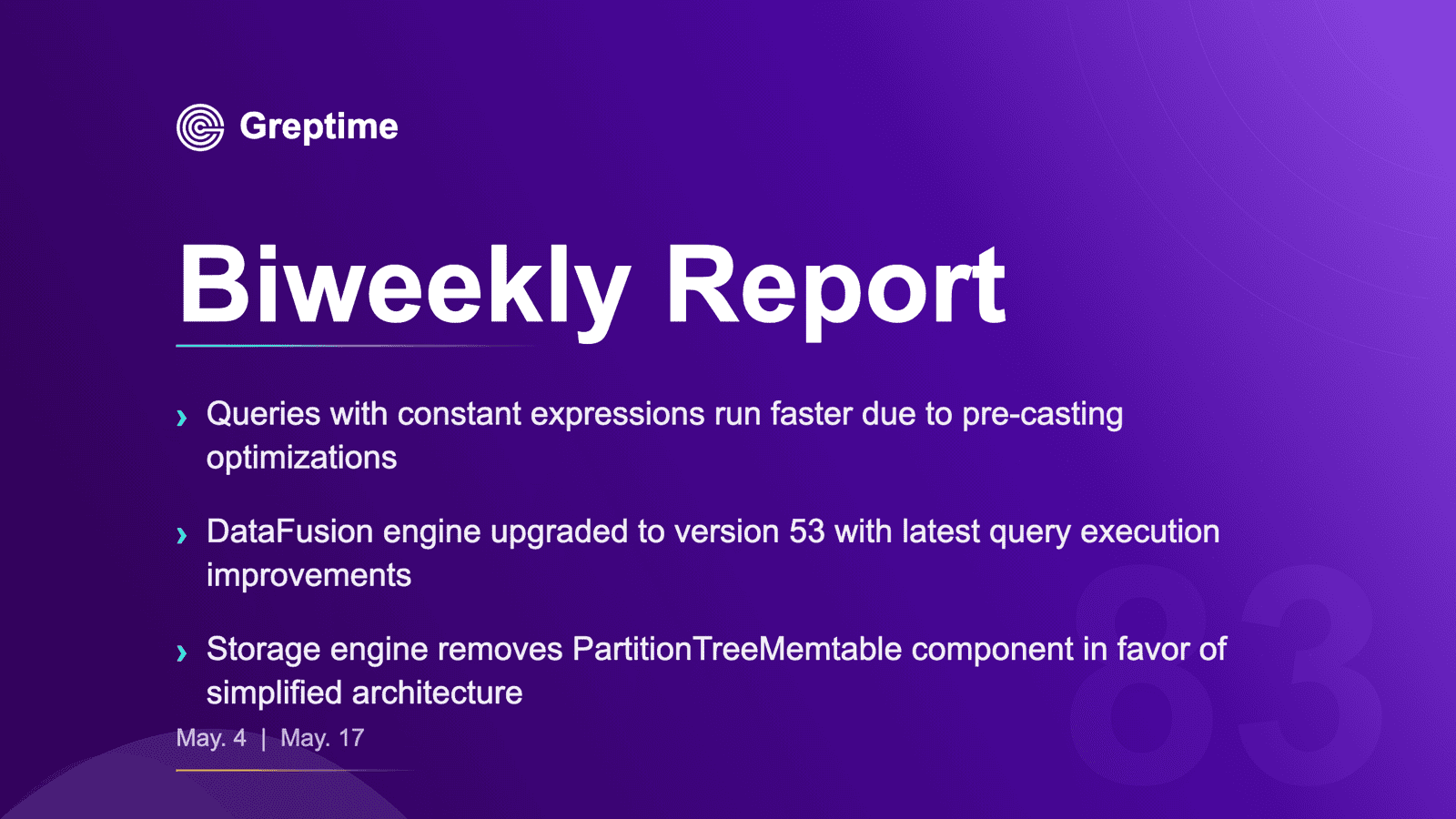 Agent Quickstart, DataFusion 53 & Dashboard Updates | Greptime Biweekly Report - No. 83